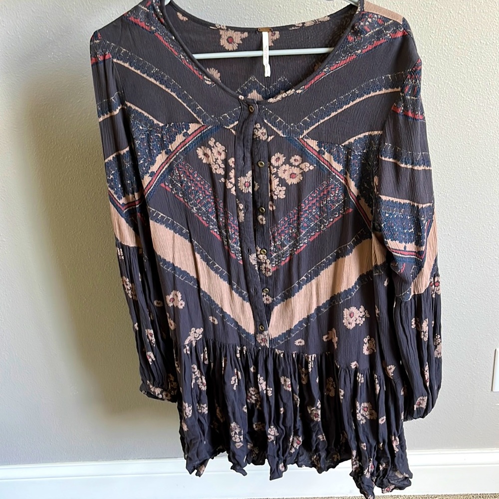 Free People drop waist floral tunic